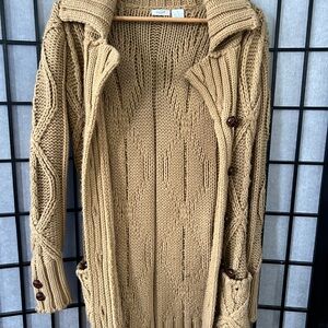 Aqua Tan Cable Knit Cardigan